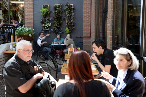 Customers dine in the courtyard outside of the Lunch Room on Thursday, September 5, 2013. Melanie Maxwell | AnnArbor.com